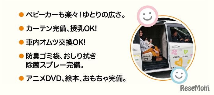 子育て応援タクシーの特徴