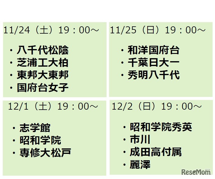 放送日時・放送する学校