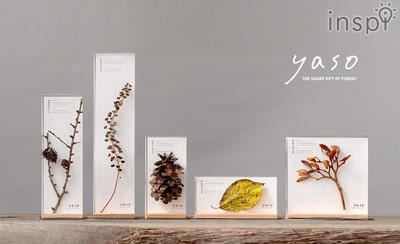 yaso -ヤソ- （樹木の装飾品）長野県茅野市でツリーケアを行う「株式会社木葉社」とデザイン事務所の共同プロジェクトです。木葉社はアーボリストとして、木にまつわる全ての仕事をおこなう樹木のプロフェッショナルです。そんな僕らが木をめぐる日々の仕事と暮らしの中で出会い、集めた枝葉など、森のカケラたちをお届けします。