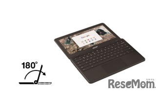 画面を最大180度開けるフラットスタイルはグループ学習での画面共有に最適（Acer Chromebook 11 シリーズ）