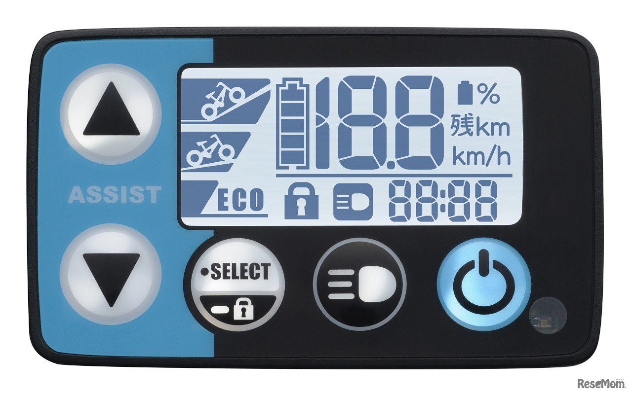 時刻表示など通学に便利な機能を搭載した「液晶5ファンクションメーター」