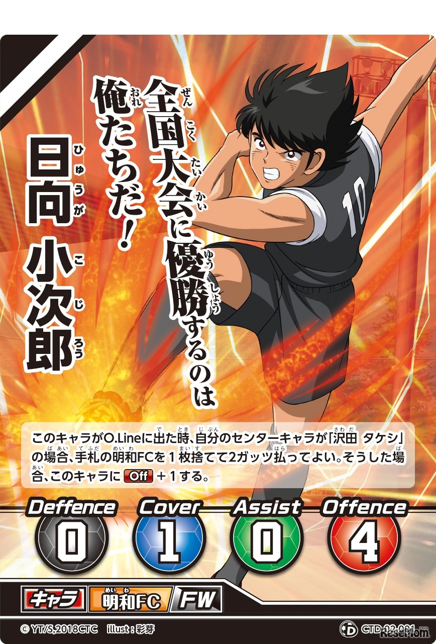 キャラカード「日向小次郎」 (c) 高橋陽一／集英社・2018キャプテン翼製作委員会 (c) TOMY