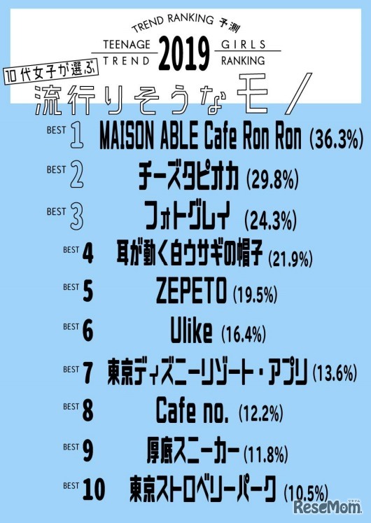 10代女子が選ぶ 流行りそうなモノ