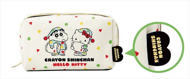 「ハローキティ×クレヨンしんちゃん」ポーチ　2,160円（C）1976, 2019 SANRIO CO., LTD.（C）臼井儀人／双葉社・シンエイ・テレビ朝日・ADK