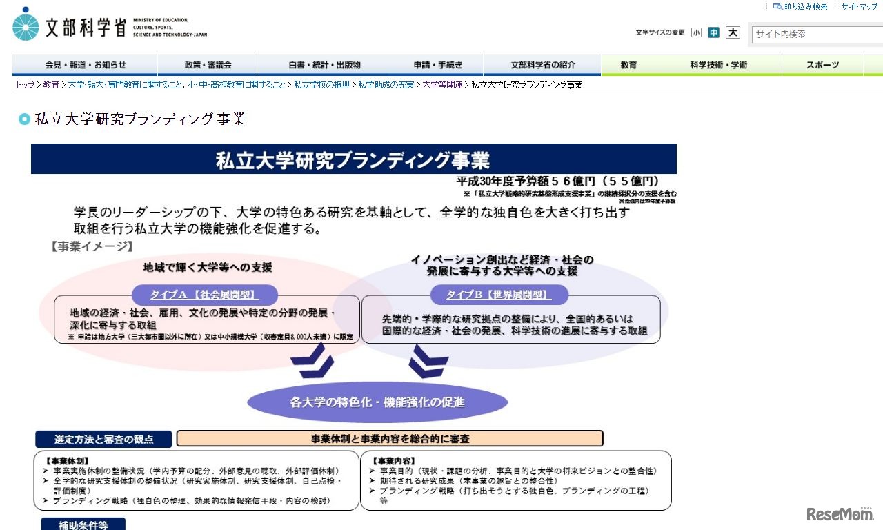 私立大学研究ブランディング事業