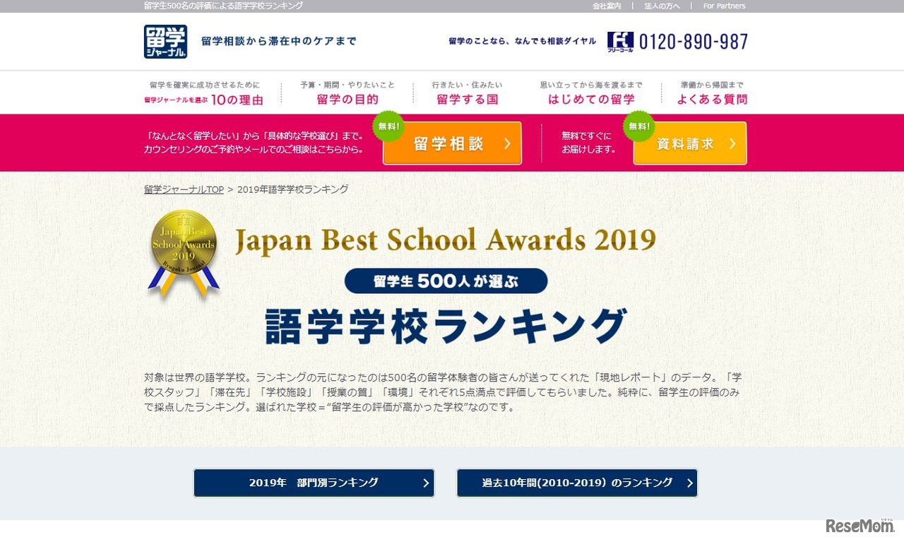2019年語学学校ランキング