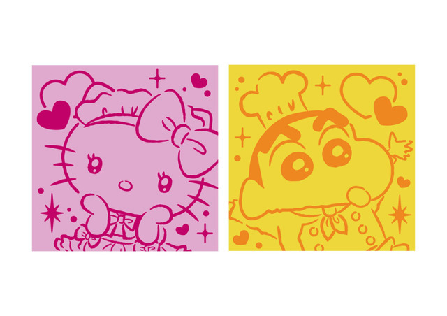 「ハローキティ×クレヨンしんちゃんカフェ」タオルハンカチ　800円（C） U／F・S・A・A（C） 1976, 2019 SANRIO CO., LTD.APPROVAL NO. G594645