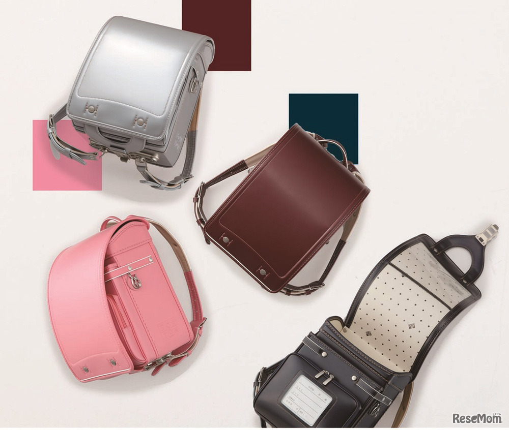 「BONTON」（ボントン）のランドセル　価格：人工皮革 75,000円（本体価格）＋税牛革 100,000円（本体価格）＋税／展開：2型 計7色※牛革3色のうち、1色（キャメル）は玉川店限定色