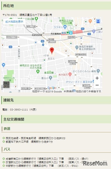 会場の所在地・おもな交通機関