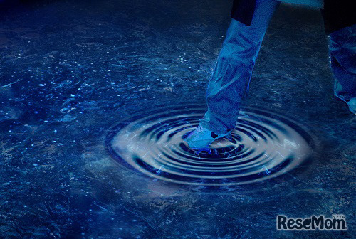 水の上を歩くと波紋が広がる（過去開催のようす）