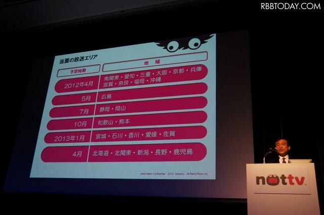 今年度100万契約目指す！……初のスマホ向け放送局「NOTTV」4月1日スタート