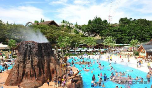 噴水火山を中心に広がり、冒険を楽しめるエリア「アドベンチャーマウンテン」