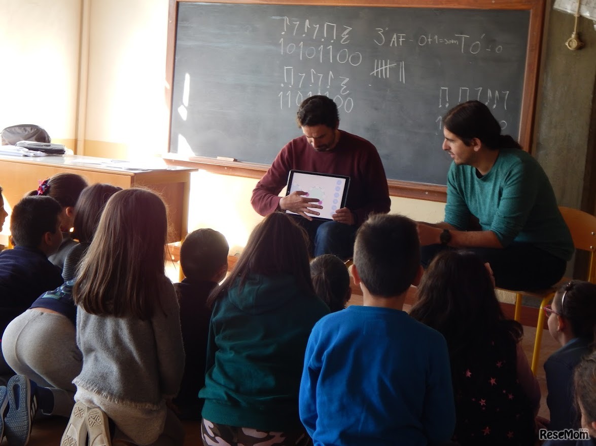 タブレットを使ったリズム遊びの活動