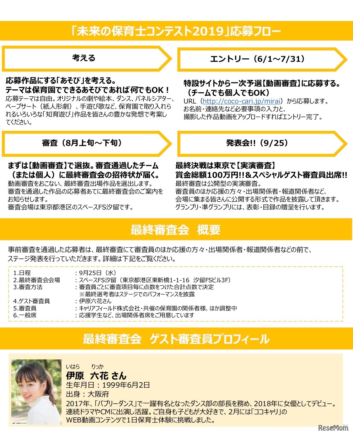 未来の保育士コンテスト2019 概要