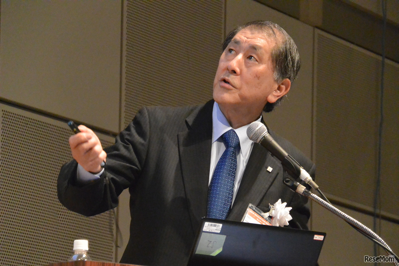 2019年6月6日、NEE2019の基調講演「日本の研究大学が世界のリーディング大学になるための戦略」に登壇する田中愛治氏