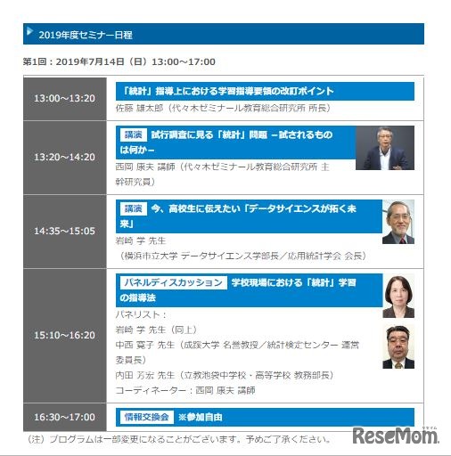 当日のプログラム