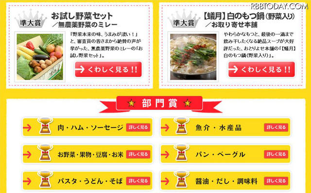 2010年のお取り寄せ商品のなかで最も絶賛されたのは!? 「おとりよせネット」大賞発表ページ