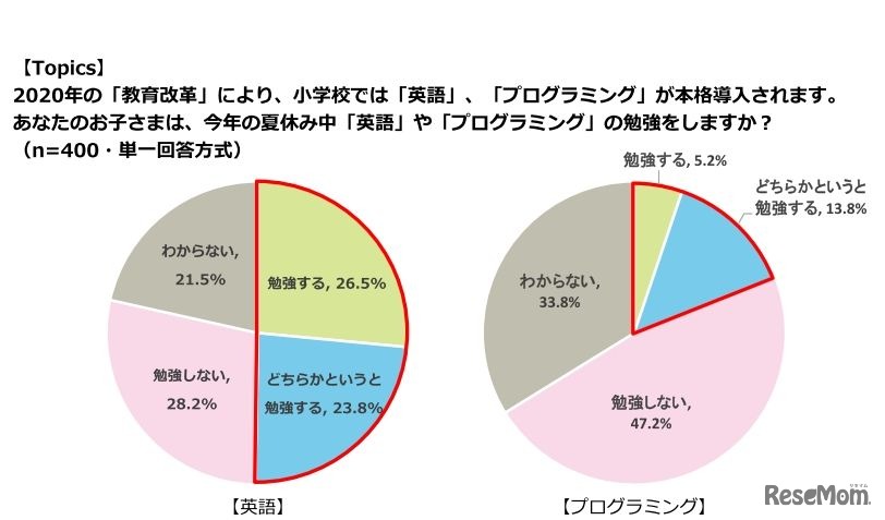 子どもが「英語」や「プログラミング」の勉強をするか