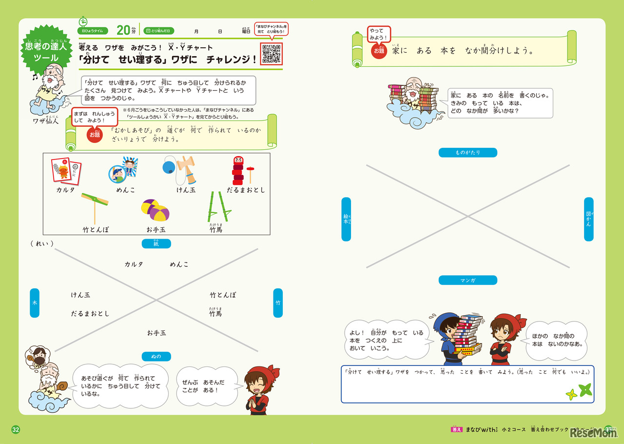 「まなびwith」の「思考の達人ツール」（小2コースより）