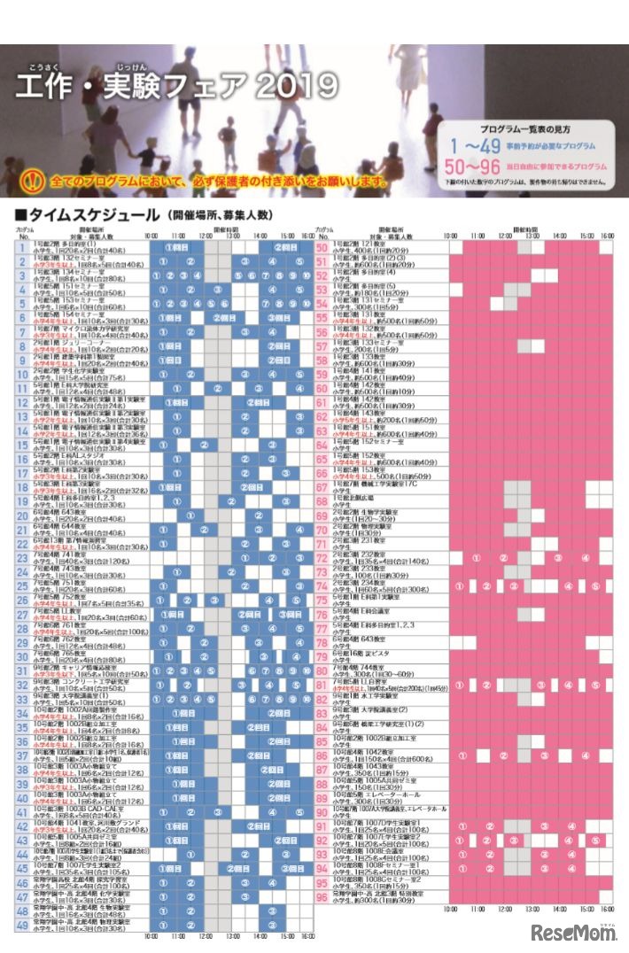 「工作・実験フェア2019」タイムスケジュール