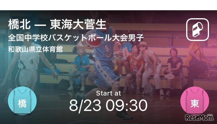 全国中学校バスケットボール大会男子 予選リーグ組合せ（一部）