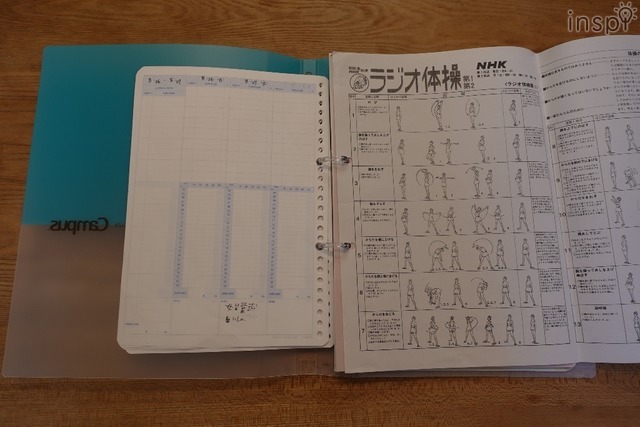 プリント類も同じバインダーにまとめられる