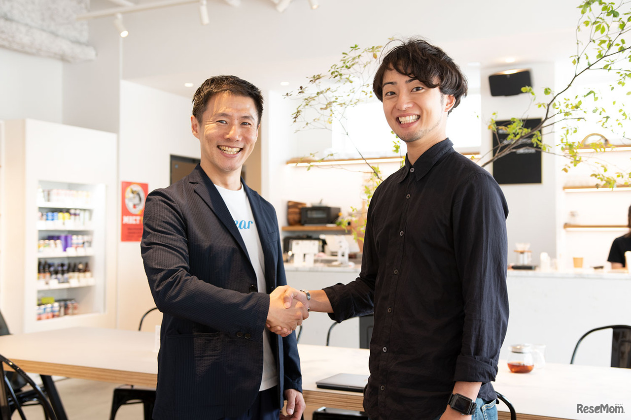 アルクテラス代表取締役社長・新井豪一郎氏とラシク代表取締役社長・服部悠太氏