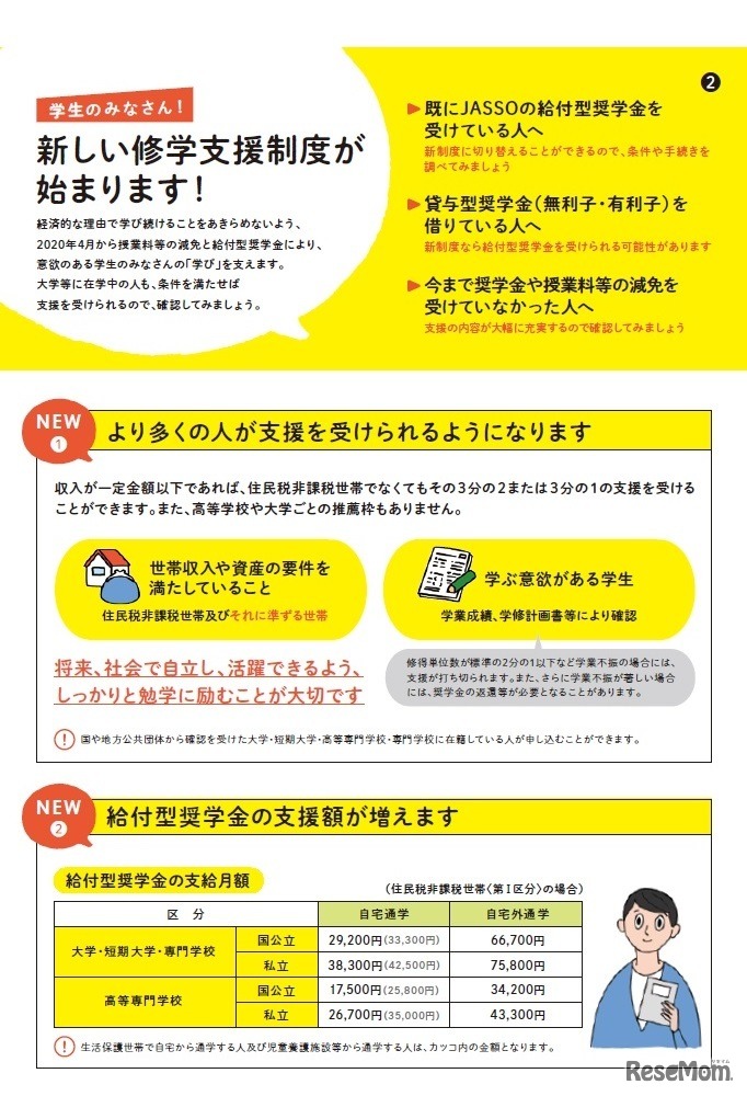 給付型奨学金リーフレット