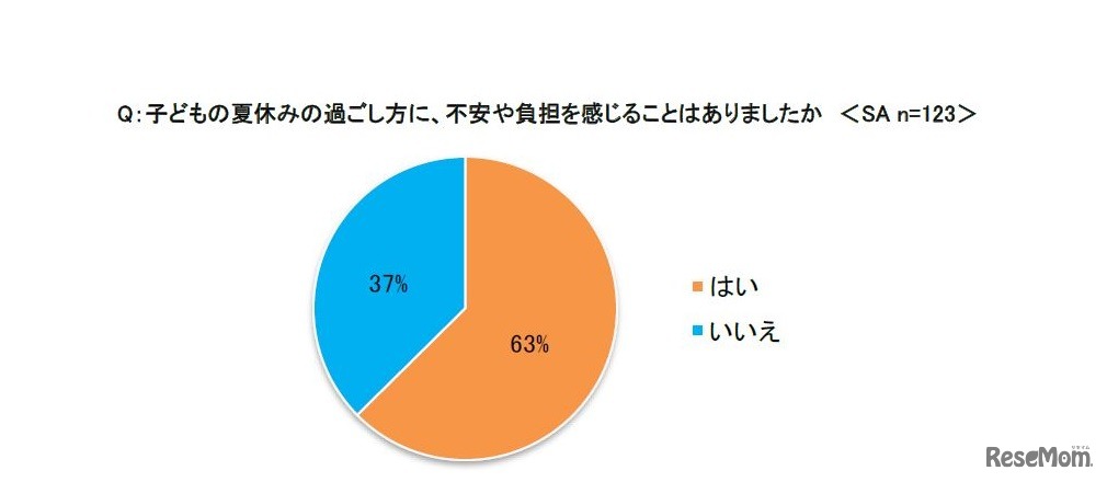 子どもの夏休みの過ごし方に不安や負担を感じることはあったか