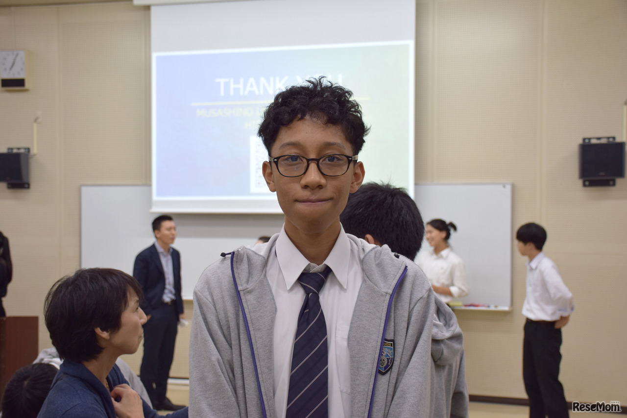 千代田高等学院IBコース1年生 岩崎寿知さん