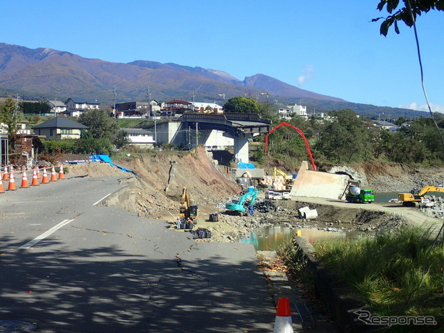 しなの鉄道から示された復旧工事の進捗状況。