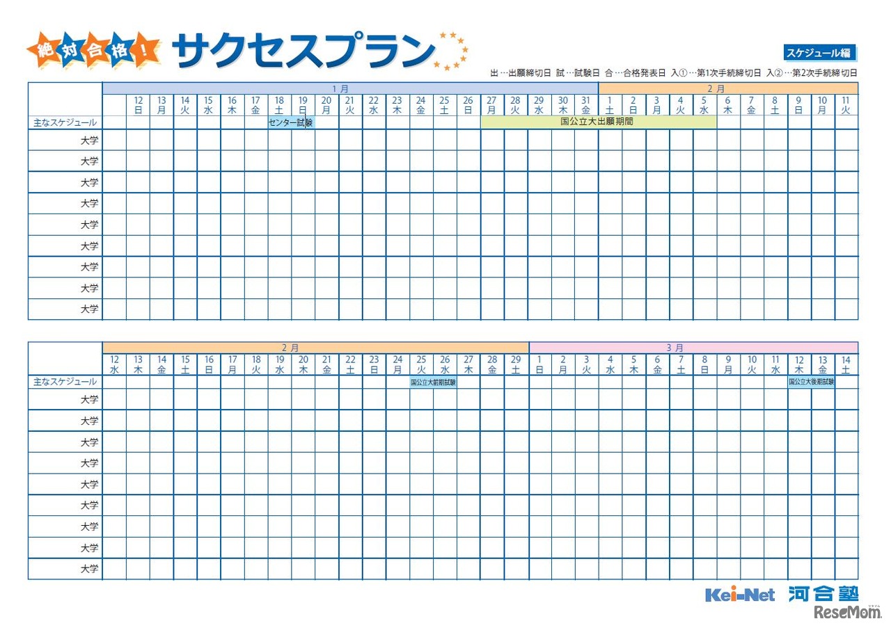 サクセスプラン（スケジュール編）