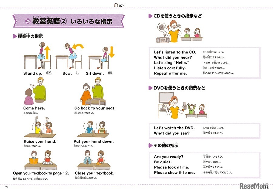 授業で先生がよく使う英語がわかる「教室英語」