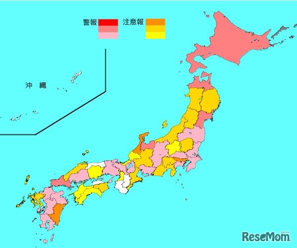 インフルエンザ流行レベルマップ（第50週）