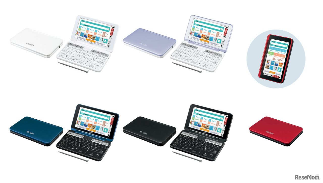 左上：＜PW-SH7-W（ホワイト系）＞＜PW-SS7-W（ホワイト系）＞／中央上：＜PW-SH7-V（バイオレット系）＞／右上：＜PW-SH7-R（レッド系）＞＜PW-SB7-R（レッド系）＞／左下：＜PW-SH7-K（ネイビー系）>＜PW-SS7-K（ネイビー系）＞＜PW-SB7-K（ネイビー系）＞／中央下：＜PW-SH7-B（ブラック系）＞／右下：＜PW-SH7-R（レッド系）＞＜PW-SB7-R（レッド系）＞（※画面はハメコミ合成、実際の表示とは異なる）