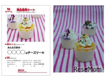 商品開発シートとオリジナル商品の完成イメージ