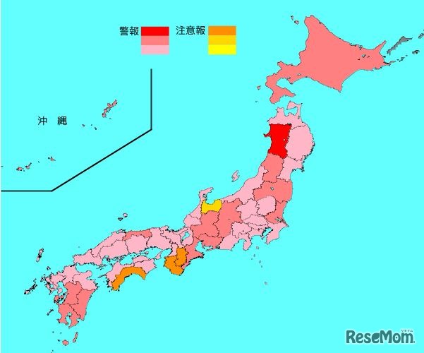 インフルエンザ流行レベルマップ（第2週）