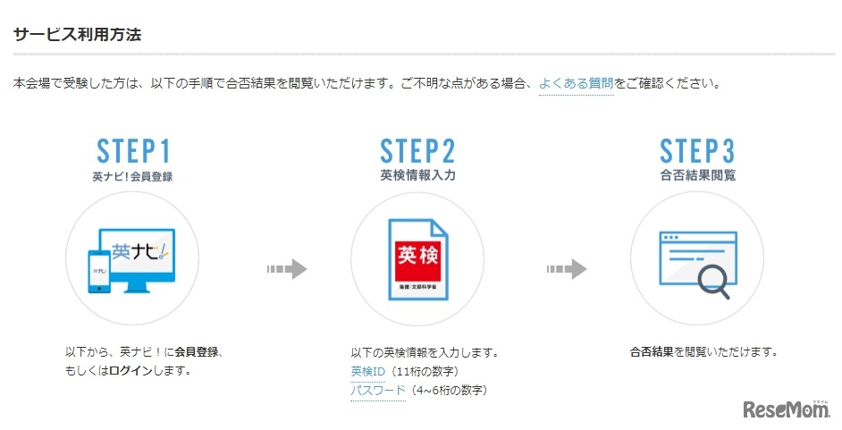 英ナビ！からの合否結果・成績表の閲覧方法