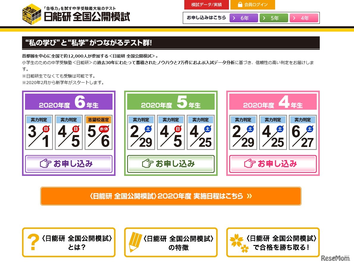 日能研　全国公開模試