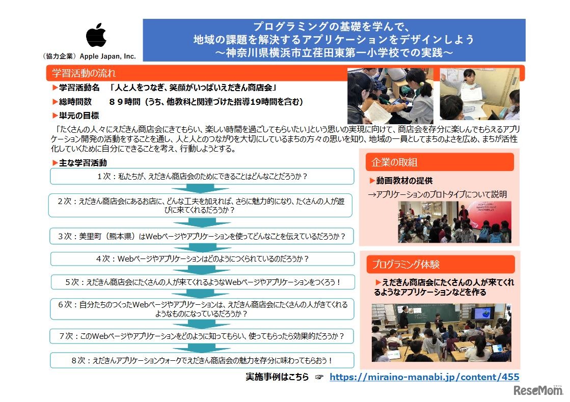 実施事例（神奈川県横浜市立荏田東第一小学校）