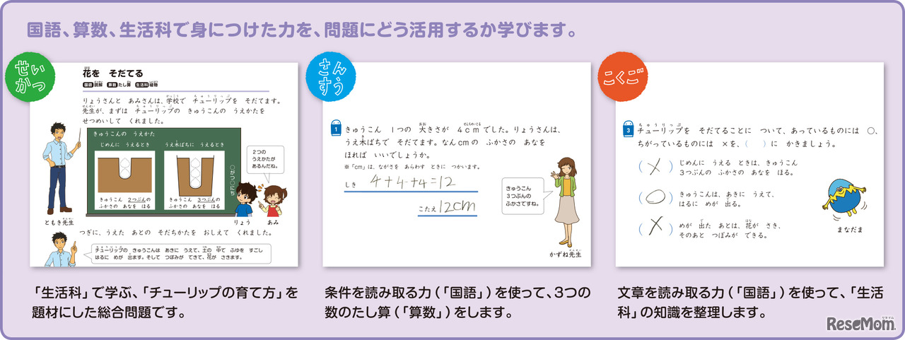 小学校2年生の複合教科問題の一例