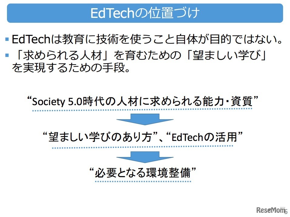 提言「EdTechを活用したSociety 5.0時代の学び」（概要版・一部）