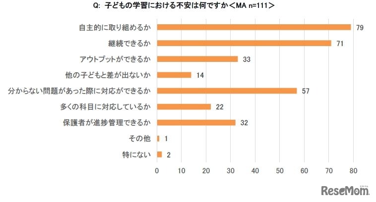 子どもの学習における不安は何か