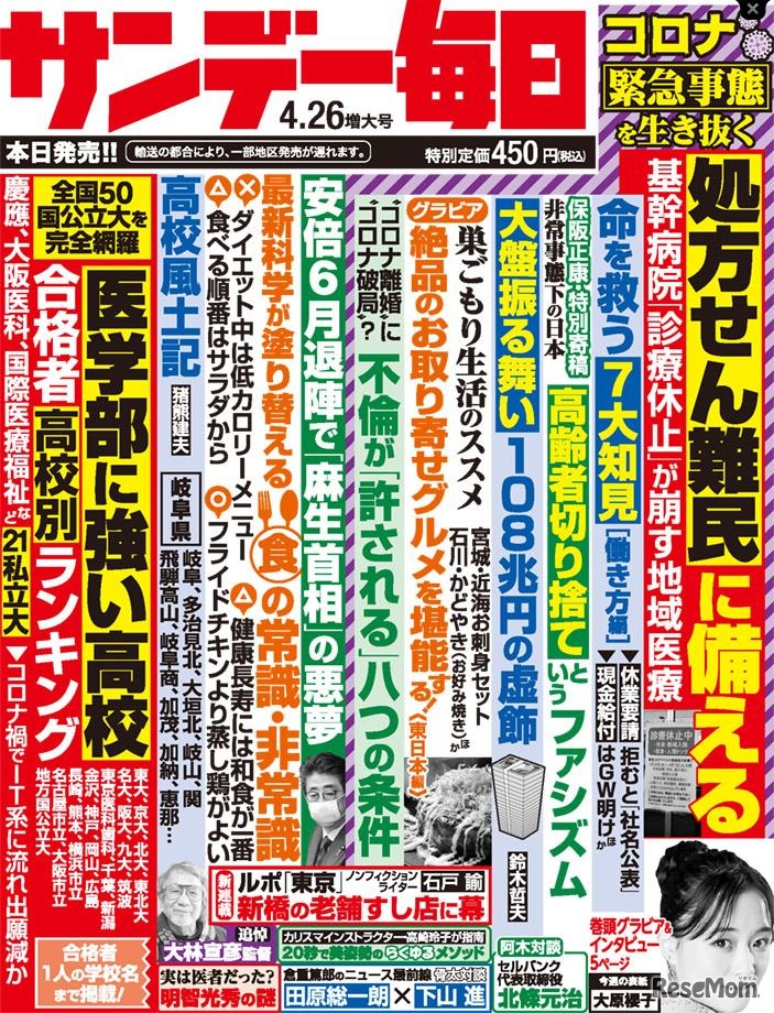 サンデー毎日（2020年4月26日増大号）中刷り