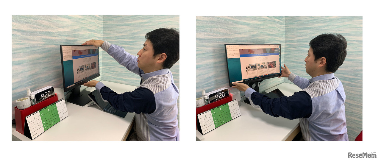 簡単に高さや角度の調節が可能。首も肩こりも楽になった気がする