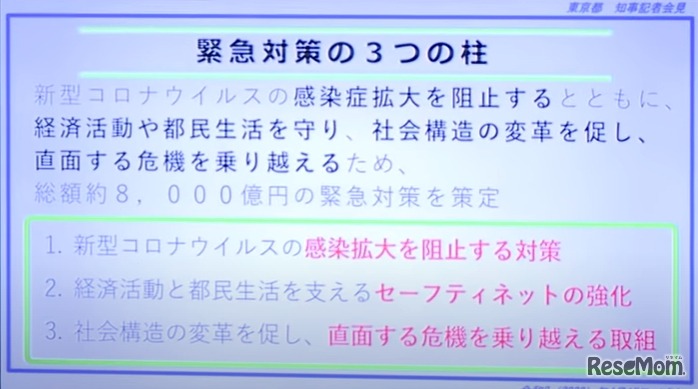 緊急対策の3つの柱
