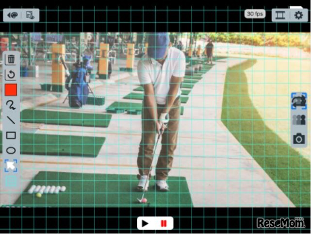 フォームがチェックできるアプリ「Sports Coaching DELAY」使用イメージ