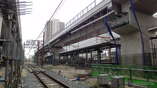 竹ノ塚駅 高架化工事（2020年5月12日撮影）