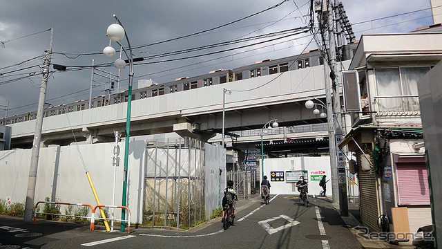竹ノ塚駅 高架化工事（2020年5月12日撮影）