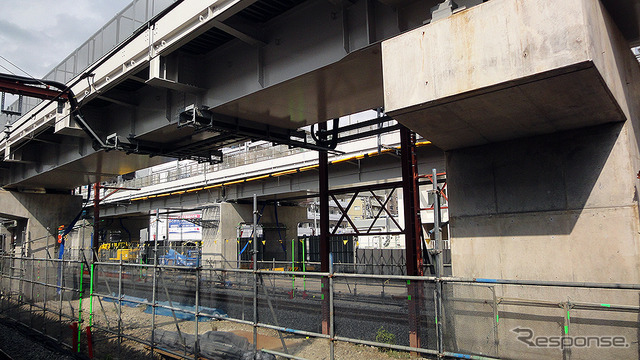 竹ノ塚駅 高架化工事（2020年5月12日撮影）